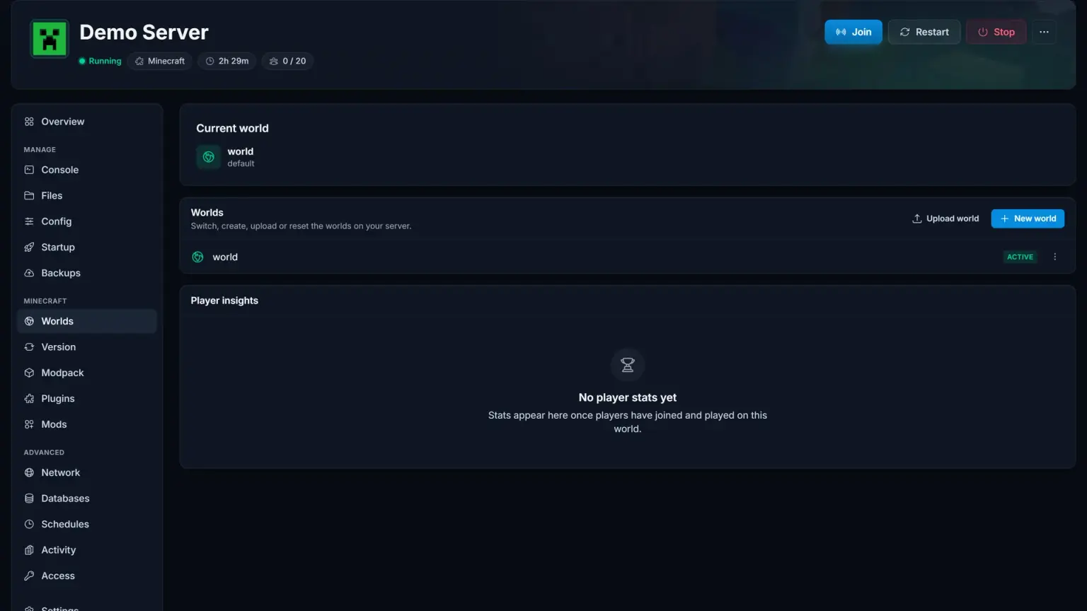 Kontrollpanel Skärmdump